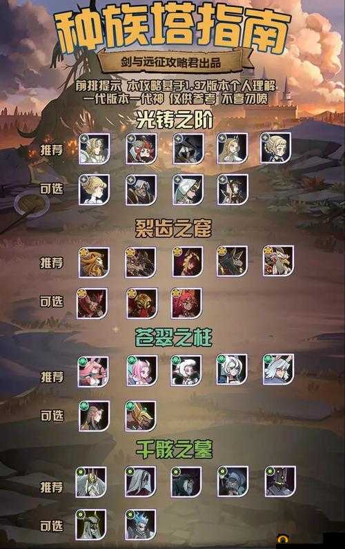 新手必知 剑与远征种族塔冲击高层的推荐角色秘籍