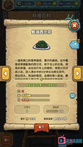 黑暗料理王蚝油西兰花配方所需食材西兰花洋葱蒜耗油生抽水淀粉鸡精盐胡椒粉油