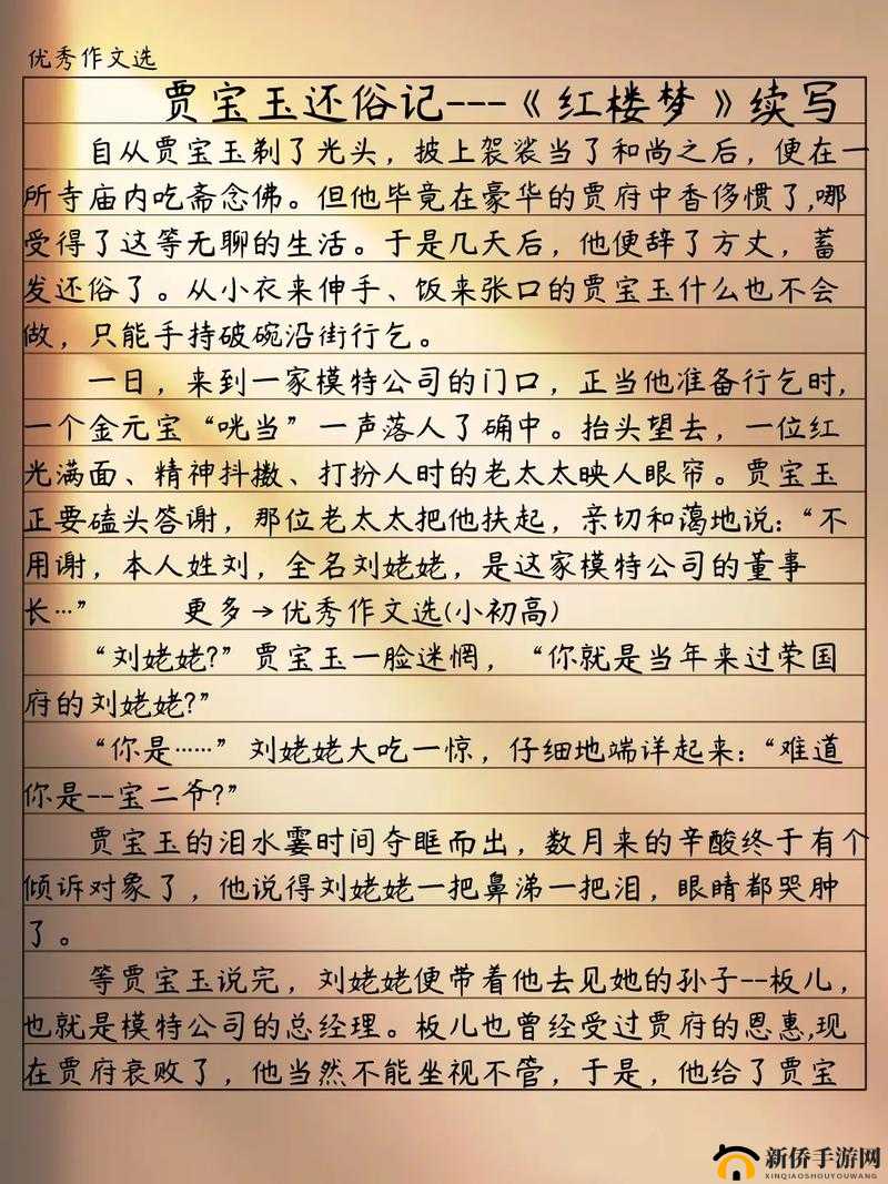 再续红楼梦：续写经典之作的新篇章