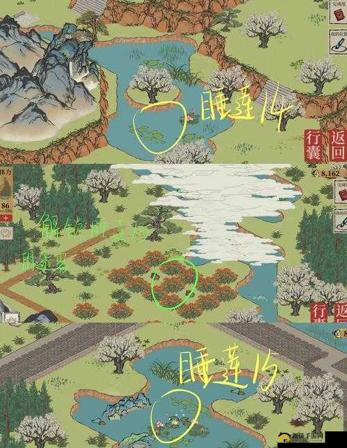 江南百景图杭州探险睡莲位置揭秘：长恨歌中的秘境之旅