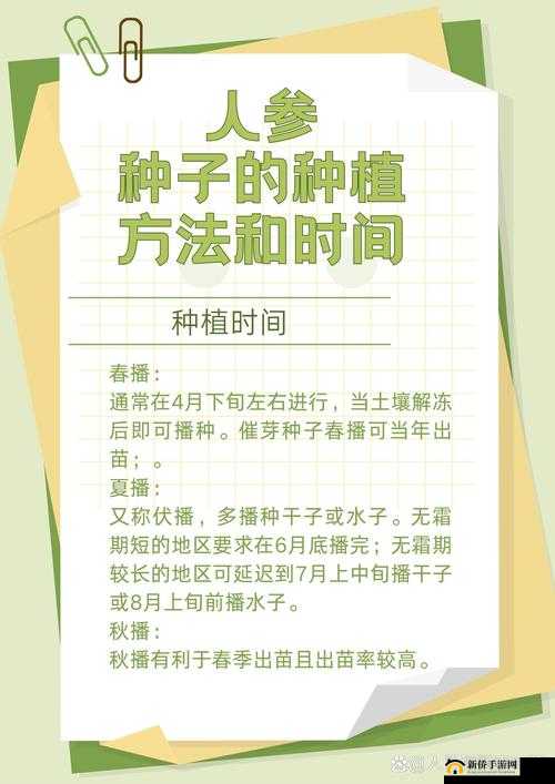 全民小镇人参种子图鉴：珍贵植物全解析