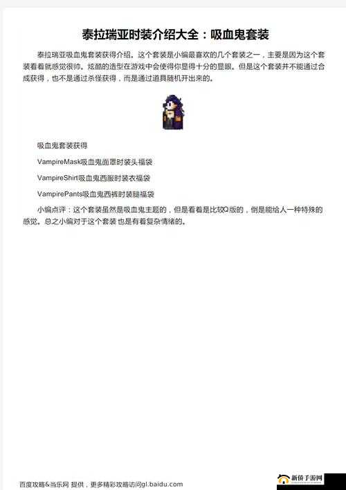 泰拉瑞亚节日时装详解：获取攻略及大全集