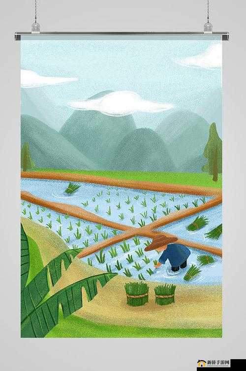 情侣插秧姿势参考绘画：感受田园间的浪漫与温馨