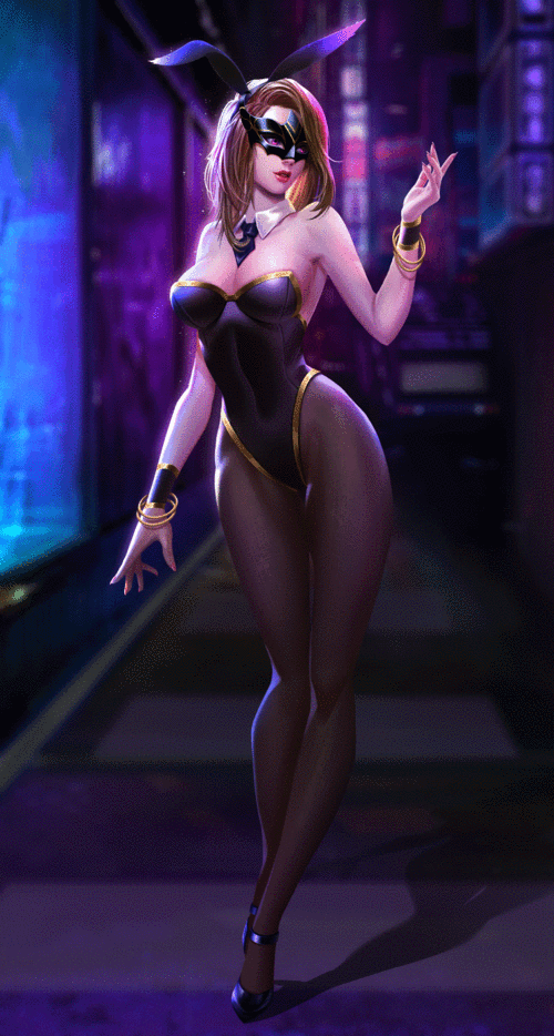 美女兔女郎被捅 GIF 图：神秘刺激的画面呈现