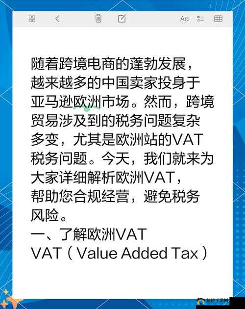 亚马逊 FBA 欧洲 VAT 详解：相关政策与合规操作要点
