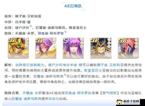 圣斗士星矢正义传说，顶尖阵容搭配策略与思路全面解析攻略