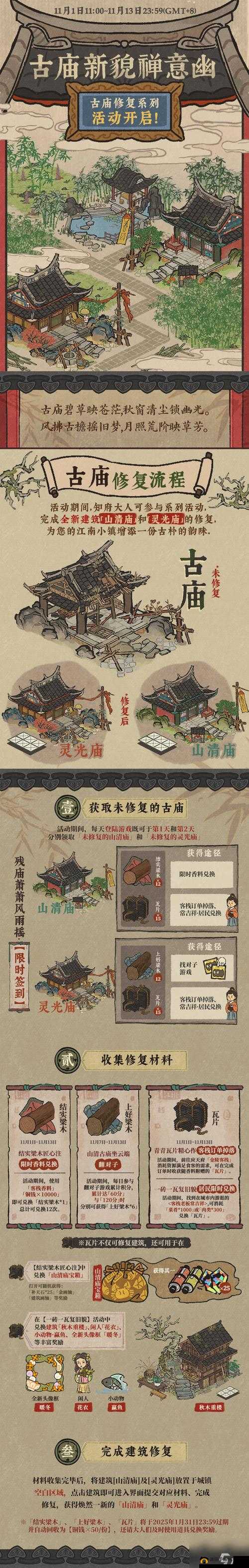 江南百景图越桃亭修复难题，如何高效获取所需修复材料？