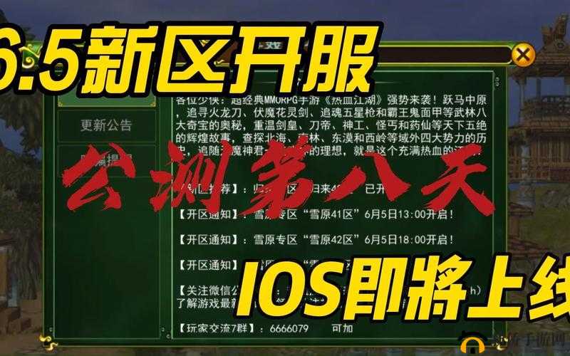 热血江湖手游6月5日新区开服盛况直击及游戏重大更新内容详解