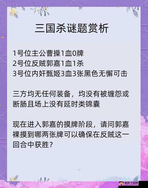 三国杀最强大脑谜题全揭秘，答案大全及解谜挑战正确答案何在？